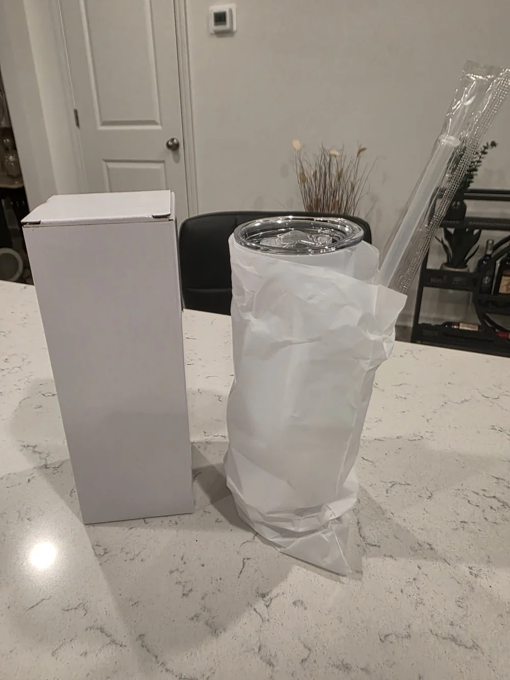 White Stainless Steel Travel Tumbler - Double Wall Insulated